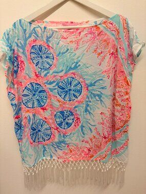 Lilly Pulitzer Jasmine Caftan‎ Off the Shoulder Top